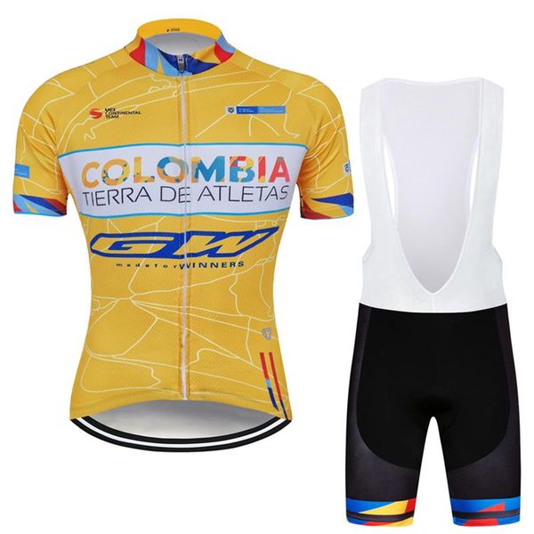 racing sets men's cycling jerseys bibs shorts kits 2021 short sleeve riding shirt set yellow, Black;blue