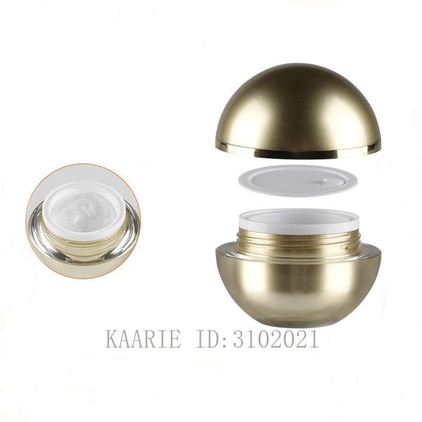 storage bottles & jars 20pcs/lot 15g empty cosmetic acrylic ball cream jar,diy gold refillable case,portable container shell pa