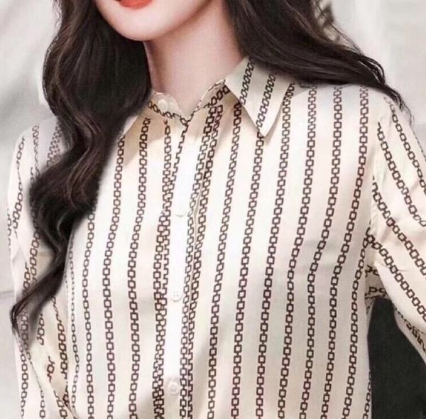 2021 early spring new elegant retro chain print single-breasted silk long-sleeved shirt women smiz, White
2021 early spring new elegant retro chain print single-breasted silk long-sleeved shirt women smiz, White