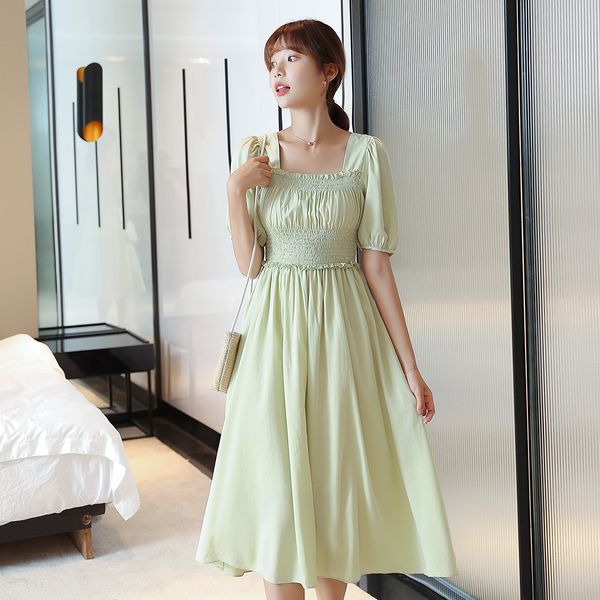 ruffles woman dress summer new puff sleeve korean clothing solid square collar mid-calf casual cute sweet girls dress, Black;gray
ruffles woman dress summer new puff sleeve korean clothing solid square collar mid-calf casual cute sweet girls dress, Black;gray
