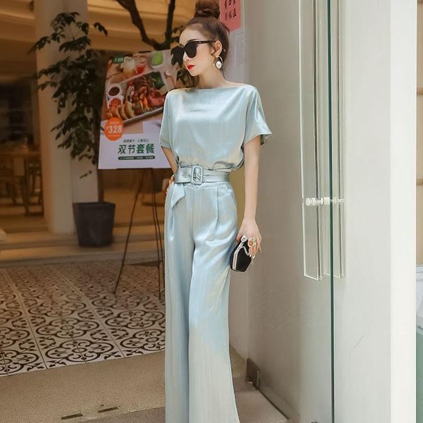women's two piece pants arrival summer women silk blazer 2 pieces set office ladies wide leg pant suits short sleeve sashes outfit, White
women's two piece pants arrival summer women silk blazer 2 pieces set office ladies wide leg pant suits short sleeve sashes outfit, White