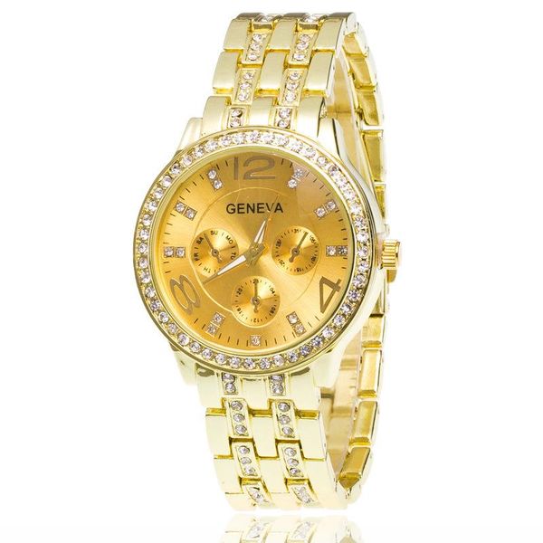 wristwatches geneva gold quartz watch stylish three-eye set with steel strap men's, Slivery;brown
wristwatches geneva gold quartz watch stylish three-eye set with steel strap men's, Slivery;brown