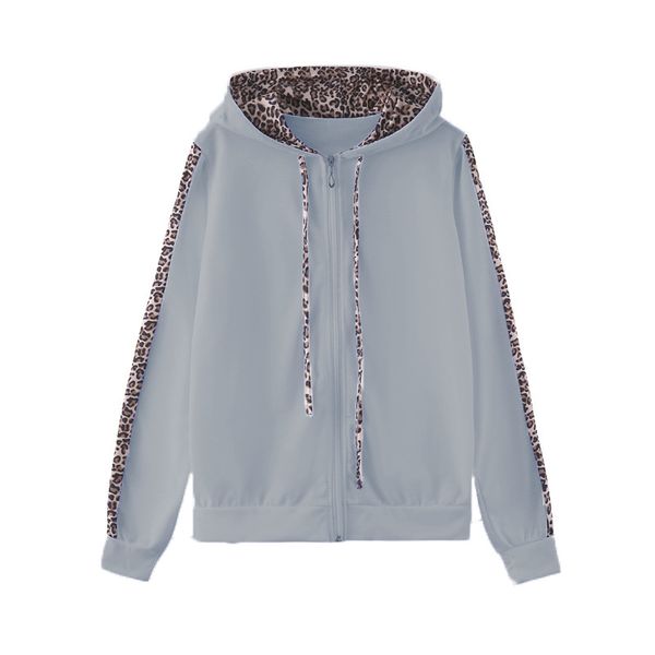 2020 new leopard printed long sleeve pocket printed zipper hoodie trousers two piece set tracksuit women, White
2020 new leopard printed long sleeve pocket printed zipper hoodie trousers two piece set tracksuit women, White