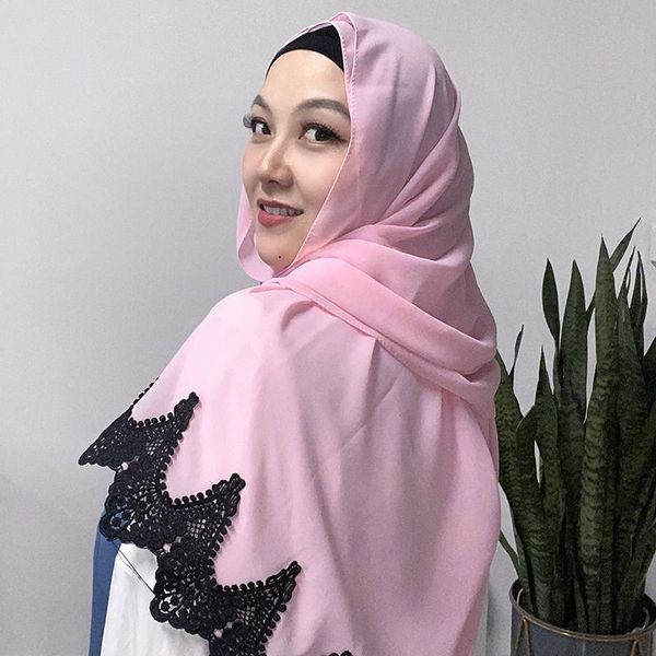 scarves bubble heavy chiffon wrap with black embroidered lace shawls solider color headband muslim hijabs scarves/scarf, Blue;gray
scarves bubble heavy chiffon wrap with black embroidered lace shawls solider color headband muslim hijabs scarves/scarf, Blue;gray