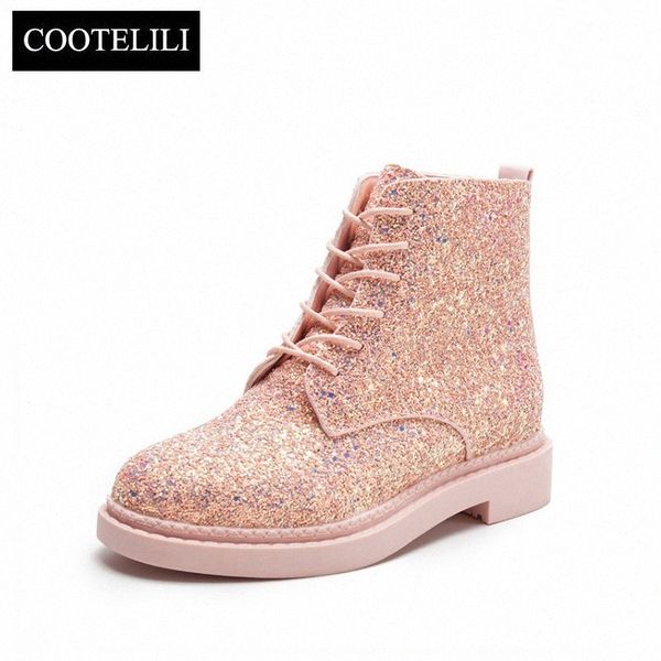 cootelili spring women ankle boots flat heels sequins shoes woman casual botines mujer lace up white booties black plus size 40 k6jc#
cootelili spring women ankle boots flat heels sequins shoes woman casual botines mujer lace up white booties black plus size 40 k6jc#