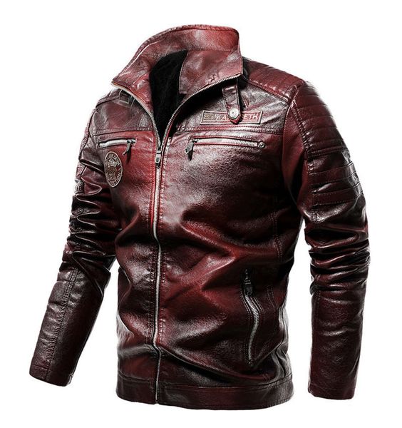 autumn and winter stand collar plush thick pu coat motorcycle leather jacket men's, Black;brown 
autumn and winter stand collar plush thick pu coat motorcycle leather jacket men's, Black;brown