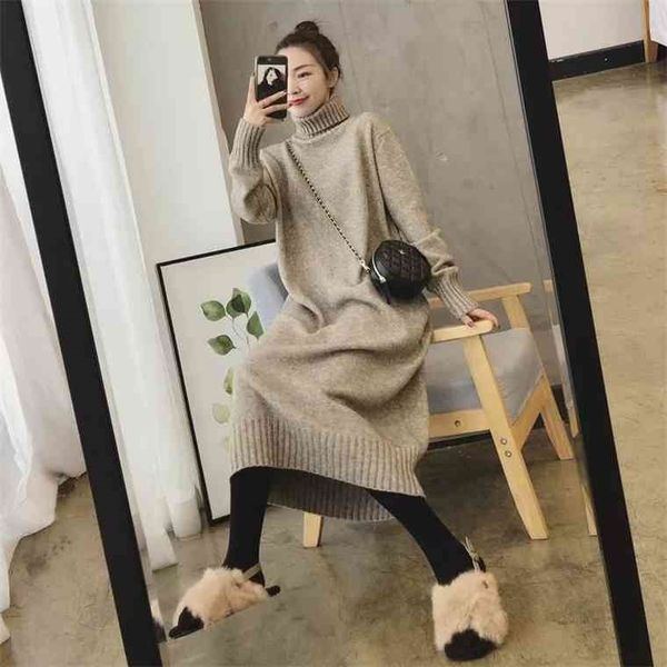sweater women knitted turtleneck solid autumn winter warm knit female loose midi vestidos dresses big sizes, Black;gray
sweater women knitted turtleneck solid autumn winter warm knit female loose midi vestidos dresses big sizes, Black;gray