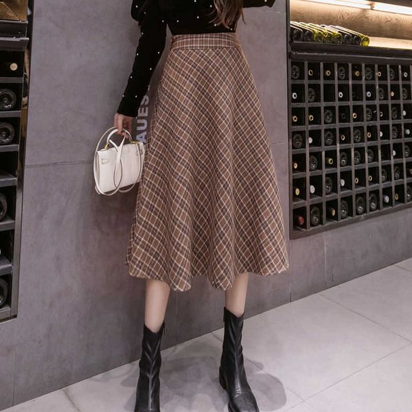 retro plaid woolen skirt women style high waist midi skirt for women autumn winter fashion long a-line skirts female 211119, Black
retro plaid woolen skirt women style high waist midi skirt for women autumn winter fashion long a-line skirts female 211119, Black