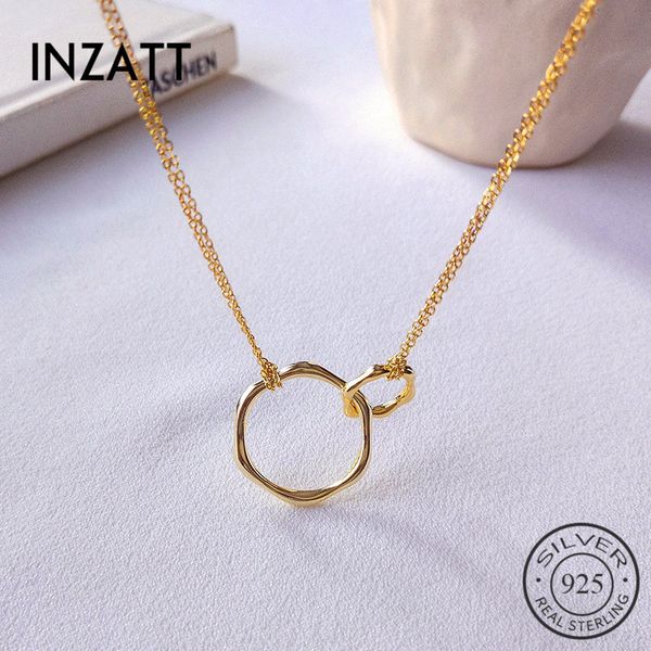 inzatt real 925 sterling silver geometric round pendant necklace for fashion women party fine jewelry minimalist accessories q0531
inzatt real 925 sterling silver geometric round pendant necklace for fashion women party fine jewelry minimalist accessories q0531