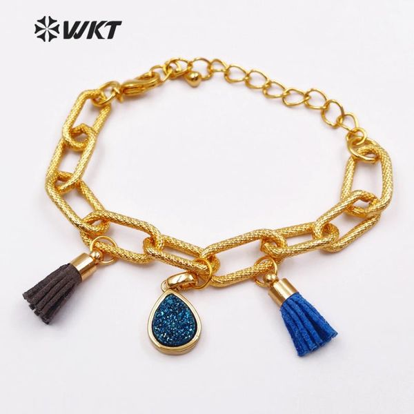 charm bracelets wt-b393 the feeling heart teardrop shape beautiful colorful tassel and druzy bracelet 24k link chain cool, Golden;silver
charm bracelets wt-b393 the feeling heart teardrop shape beautiful colorful tassel and druzy bracelet 24k link chain cool, Golden;silver