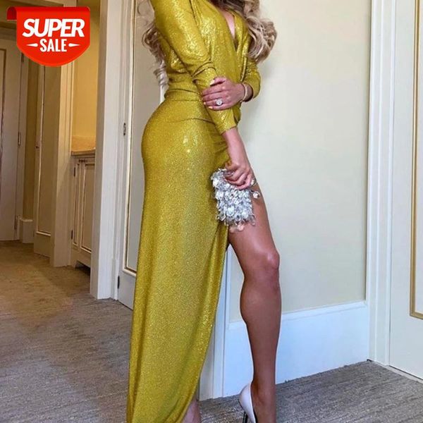 fall 2019 european and american women's long sleeve deep v-neck longuette fashion dress slit sequin dress cover plus size #pr68, White;black
fall 2019 european and american women's long sleeve deep v-neck longuette fashion dress slit sequin dress cover plus size #pr68, White;black