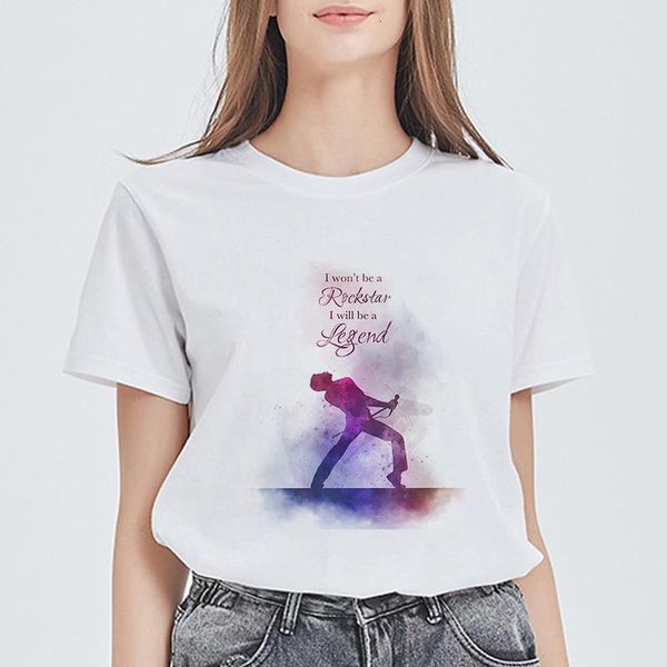 showtly freddie mercury the queen band t-shirt women i won't be a rockstar i will be a legend hipster t shirt vintage female top, White
showtly freddie mercury the queen band t-shirt women i won't be a rockstar i will be a legend hipster t shirt vintage female top, White