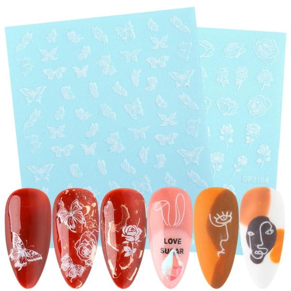 stickers & decals 1sheet white 3d polish sticker decal for nail art rose butterfly abstract face line leaf uv gel manicure wrap tips jidp314, Black
stickers & decals 1sheet white 3d polish sticker decal for nail art rose butterfly abstract face line leaf uv gel manicure wrap tips jidp314, Black