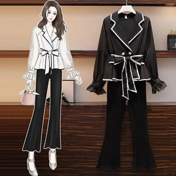 plus size women's spring new suits waist shirt + denim flared pants two-piece sets ladies -6xl, Gray
plus size women's spring new suits waist shirt + denim flared pants two-piece sets ladies -6xl, Gray