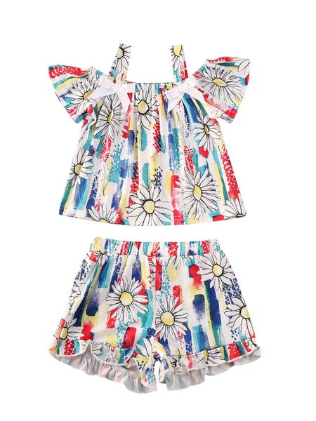 18m-6y toddler baby kid girls clothes set flower ruffles t shirts shorts outfits children costumes, White
18m-6y toddler baby kid girls clothes set flower ruffles t shirts shorts outfits children costumes, White