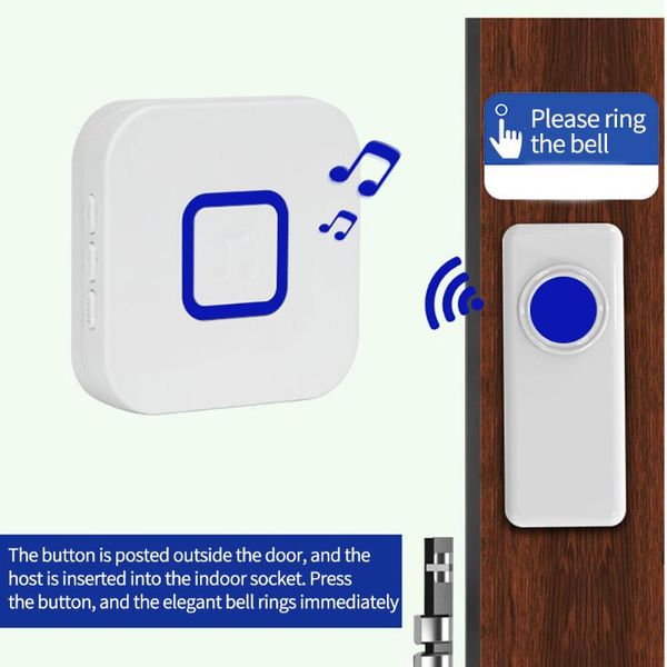 doorbells 52 chime 110db wireless doorbell waterproof remote eu us plug smart door bell battery 1 button receiver ring
doorbells 52 chime 110db wireless doorbell waterproof remote eu us plug smart door bell battery 1 button receiver ring