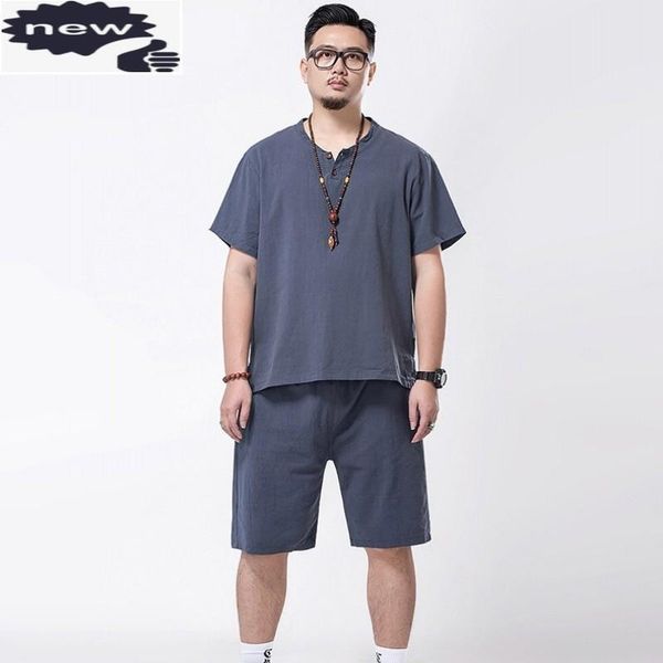 men's tracksuits casual mens two piece outfits cotton linen o-neck t shirt lace up shorts summer men sets plus size 7xl jogger tracksui, Gray
men's tracksuits casual mens two piece outfits cotton linen o-neck t shirt lace up shorts summer men sets plus size 7xl jogger tracksui, Gray