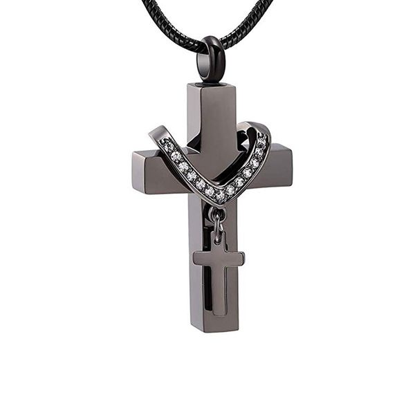 cross urn necklaces for ashes stainless steel memorial cremation pendant jewelry keepsake for human or pet souvenir gift, Silver
cross urn necklaces for ashes stainless steel memorial cremation pendant jewelry keepsake for human or pet souvenir gift, Silver