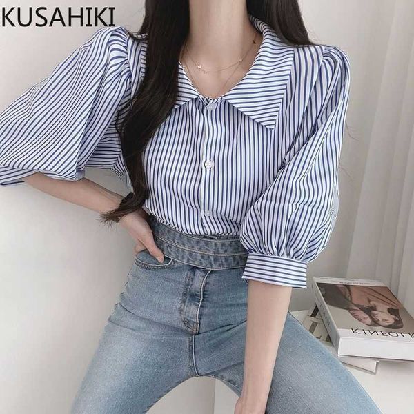 kusahiki causal half puff sleeve stripe blouse women turn-down collar korean chic shirts blusas camisas mujer 6j275 210602, White
kusahiki causal half puff sleeve stripe blouse women turn-down collar korean chic shirts blusas camisas mujer 6j275 210602, White