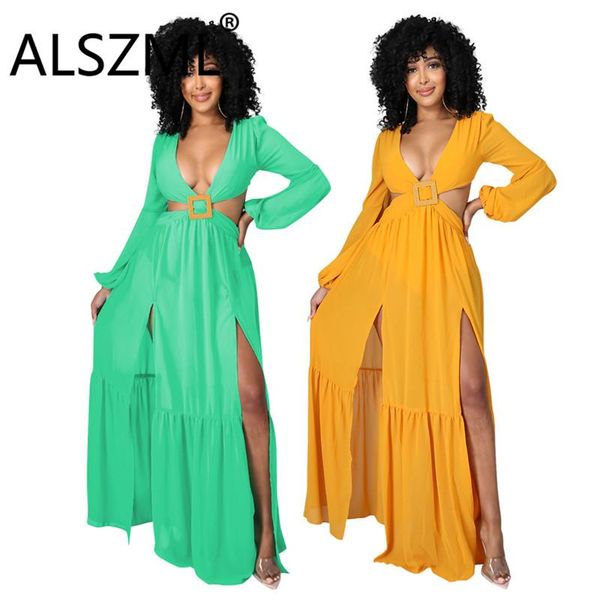 casual dresses 2021 v neck full sleeve summer high split elegant club vestidos longo female dress, Black;gray
casual dresses 2021 v neck full sleeve summer high split elegant club vestidos longo female dress, Black;gray