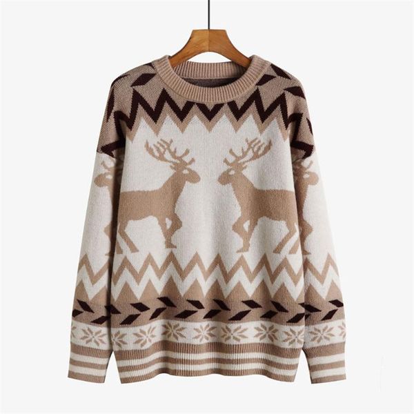 women's sweaters casual deer knit christmas sweater o-neck stripe pullover long sleeve knitwear loose winter, White;black
women's sweaters casual deer knit christmas sweater o-neck stripe pullover long sleeve knitwear loose winter, White;black
