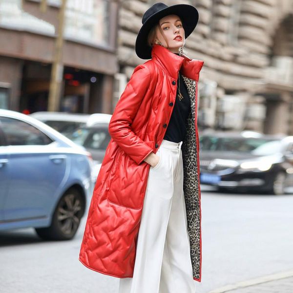 red genuine leather jacket women 90% white duck down jackets winter sheepskin coat female fashion 2021 femme veste pph2400, Black
red genuine leather jacket women 90% white duck down jackets winter sheepskin coat female fashion 2021 femme veste pph2400, Black