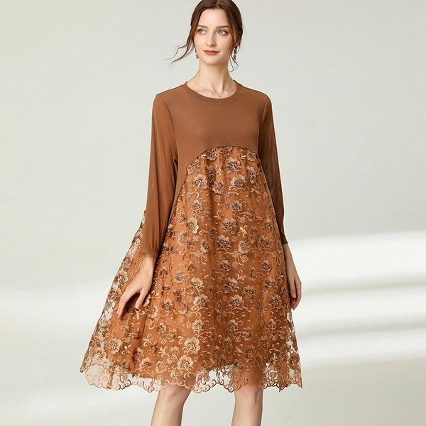 casual dresses plus size women's heavy industry embroidery hollow out patchwork autumn high-end elegant dress round neck long sleeve, Black;gray
casual dresses plus size women's heavy industry embroidery hollow out patchwork autumn high-end elegant dress round neck long sleeve, Black;gray