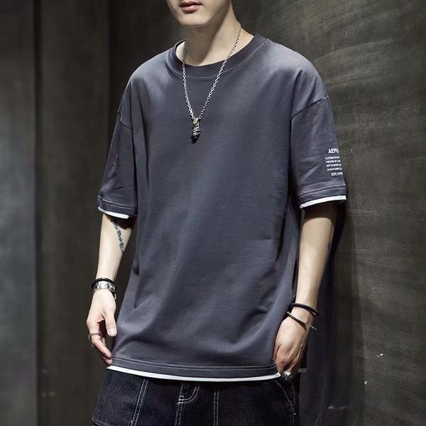 short men's korean ins trend youth student half sleeve t-shirt new summer 2020, White;black
short men's korean ins trend youth student half sleeve t-shirt new summer 2020, White;black