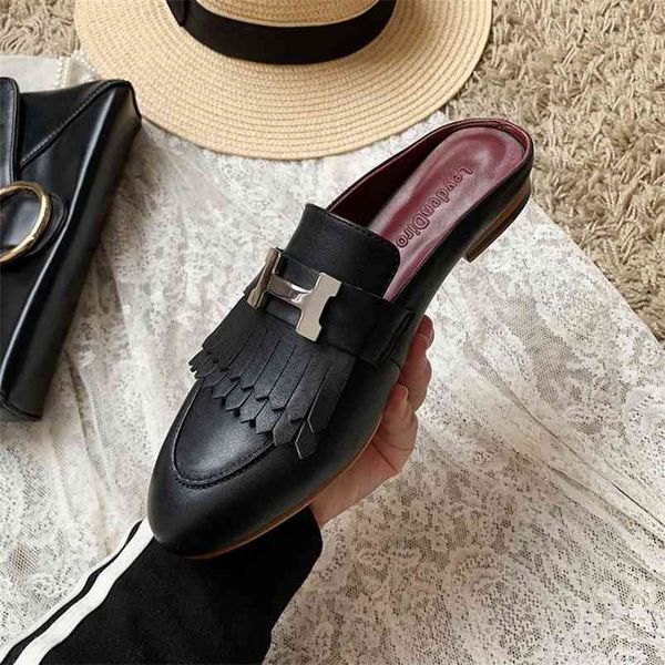 2021 classic h-button heel half slippers women's outer wear lazy mueller leather flat luxurysss designersss shoes yw, Black
2021 classic h-button heel half slippers women's outer wear lazy mueller leather flat luxurysss designersss shoes yw, Black