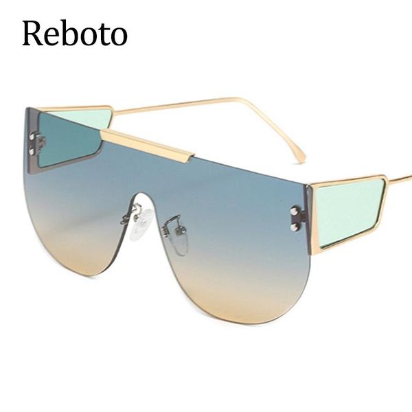 sunglasses oversized pilot women 2021 designer rimless big frame green sun glasses female eyewear, White;black
sunglasses oversized pilot women 2021 designer rimless big frame green sun glasses female eyewear, White;black