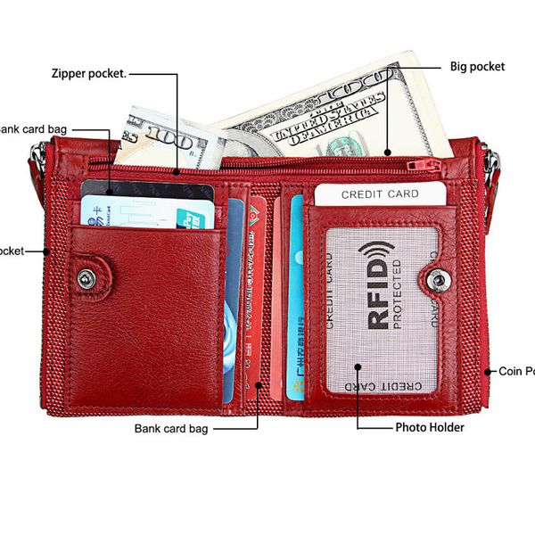 new vintage small women wallets rfid female genuine leather womens wallet zipper design with coin purse pockets mini walet, Red;black
new vintage small women wallets rfid female genuine leather womens wallet zipper design with coin purse pockets mini walet, Red;black