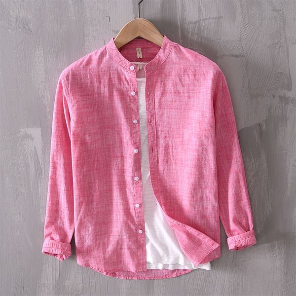 2021 new arrival red cotton shirts brand casual solid for men long-sleeved stand collar shirt mens overhemd camisa sf2a, White;black
2021 new arrival red cotton shirts brand casual solid for men long-sleeved stand collar shirt mens overhemd camisa sf2a, White;black
