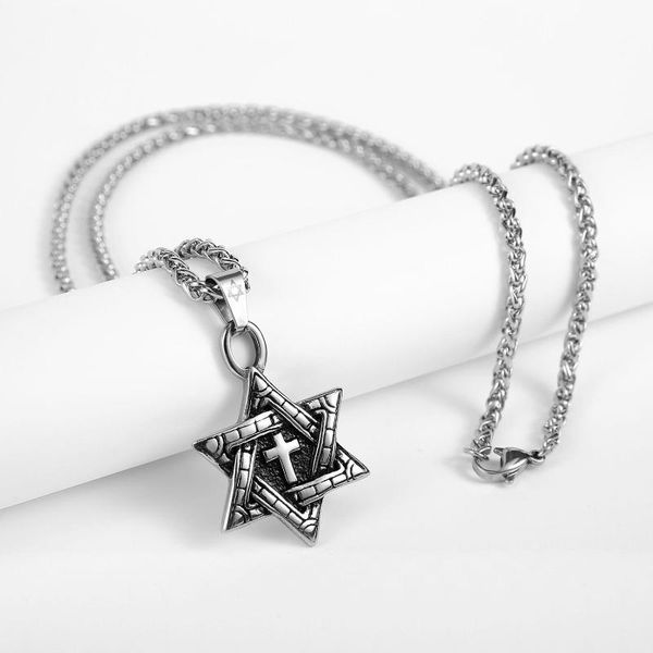 pendant necklaces ascona six-pointed star 316l stainless steel necklace for menpunk rock hip hop unique male boy fashion jewelry gift, Silver
pendant necklaces ascona six-pointed star 316l stainless steel necklace for menpunk rock hip hop unique male boy fashion jewelry gift, Silver