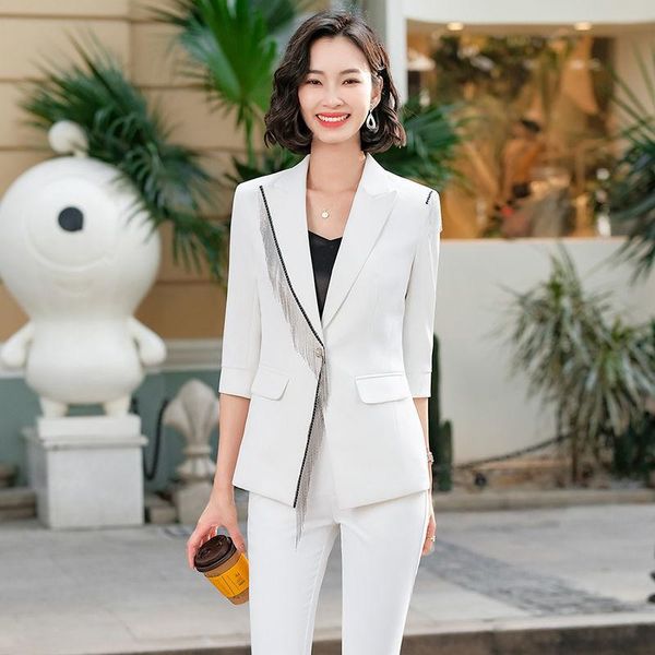 women's two piece pants women 2021 spring summer office suit two-piece pantsuit elegant blazer female set casual loose jacket work clot, White
women's two piece pants women 2021 spring summer office suit two-piece pantsuit elegant blazer female set casual loose jacket work clot, White