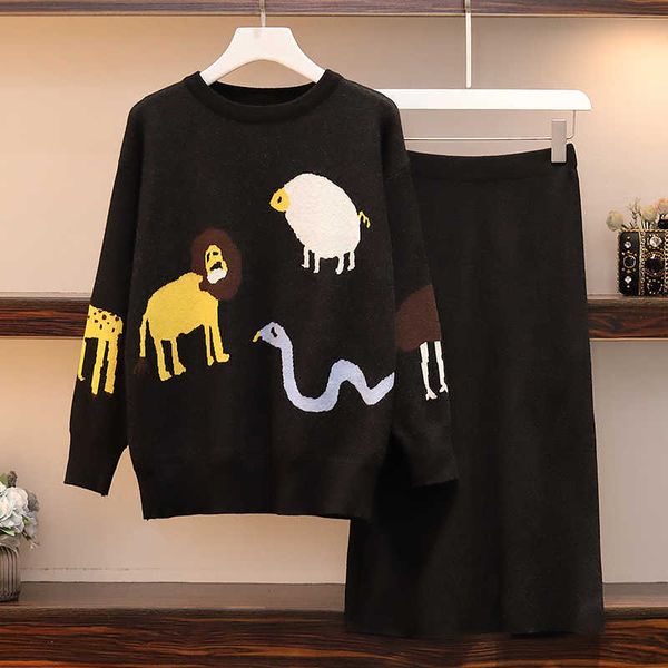 verhellen plus size l-3xl 2 piece set women cartoon knitted sweater+skirt sets suit autumn winter female two piece outfits 210706, White
verhellen plus size l-3xl 2 piece set women cartoon knitted sweater+skirt sets suit autumn winter female two piece outfits 210706, White