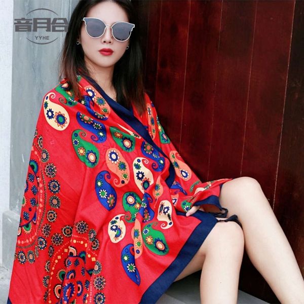 new sunscreen shawl summer korean cashew flower beach creative versatile silk scarf, Blue;black
new sunscreen shawl summer korean cashew flower beach creative versatile silk scarf, Blue;black