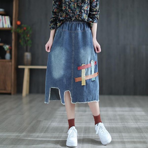 skirts summer women midi denim plus size female casual vintage patchwork elastic high waist jeans streetwear mujer faldas, Black
skirts summer women midi denim plus size female casual vintage patchwork elastic high waist jeans streetwear mujer faldas, Black