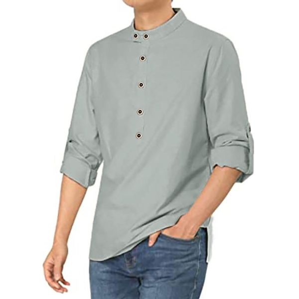 incerun men solid color shirt brand stand collar button long sleeve streetwear casual blouse spring mens leisure shirts camisas, White;black
incerun men solid color shirt brand stand collar button long sleeve streetwear casual blouse spring mens leisure shirts camisas, White;black