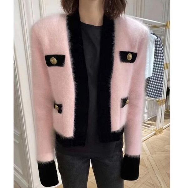 women's knits & tees pink cardigan sweater fake mink knit women open stitch shrug 2021 autumn winter v-neck 4 pockets crop top, White
women's knits & tees pink cardigan sweater fake mink knit women open stitch shrug 2021 autumn winter v-neck 4 pockets crop top, White