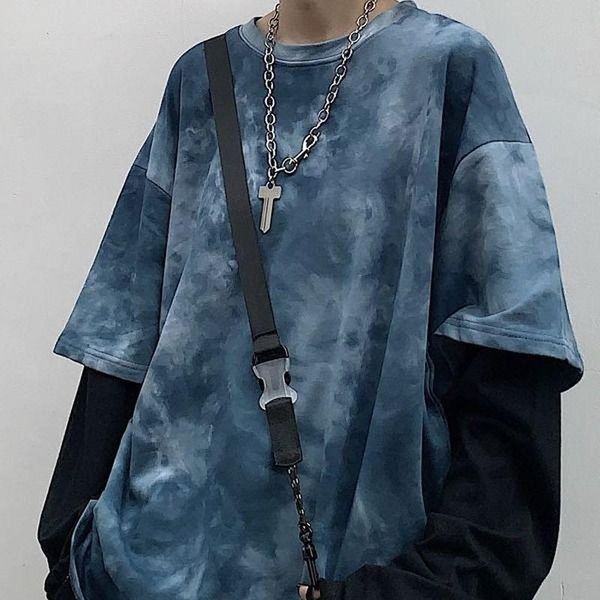 men's hoodies & sweatshirts sweatshirt men autumn high street tie-dye fake two-piece long-sleeve t-shirt male student korean man fashio, Black
men's hoodies & sweatshirts sweatshirt men autumn high street tie-dye fake two-piece long-sleeve t-shirt male student korean man fashio, Black