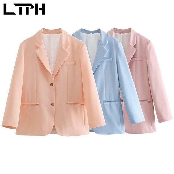 women's suits & blazers ltph loose solid color pink blazer women long sleeve single breasted business casual mid-length lady suit coat, White;black
women's suits & blazers ltph loose solid color pink blazer women long sleeve single breasted business casual mid-length lady suit coat, White;black