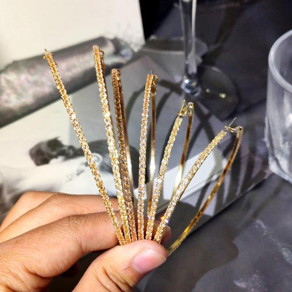 caraquet shiny rhinestone big hoop earrings for women round circle aros aretes round hoop earrings jewelry for gift female, Golden;silver
caraquet shiny rhinestone big hoop earrings for women round circle aros aretes round hoop earrings jewelry for gift female, Golden;silver