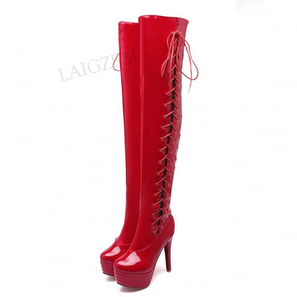 boots over knee platform for women adjustable shoeslace thin heeled ladies shoes woman large size 41 47 52 54, Black
boots over knee platform for women adjustable shoeslace thin heeled ladies shoes woman large size 41 47 52 54, Black