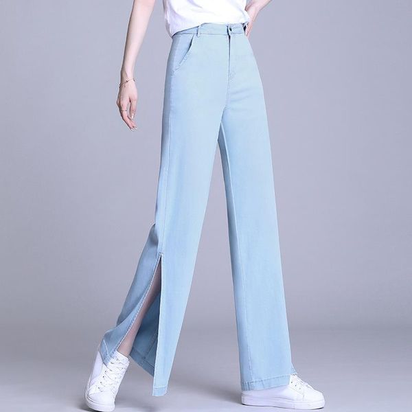 women's jeans 100% tencel women 2021 summer high waist light blue split hem full length wide legs pants plus size trousers
women's jeans 100% tencel women 2021 summer high waist light blue split hem full length wide legs pants plus size trousers