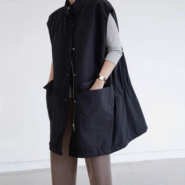 women's vests 2021 spring and autumn a-line loose waistcoat long style with large temperament casual tooling pocket vest sleeveles, Black;white
women's vests 2021 spring and autumn a-line loose waistcoat long style with large temperament casual tooling pocket vest sleeveles, Black;white