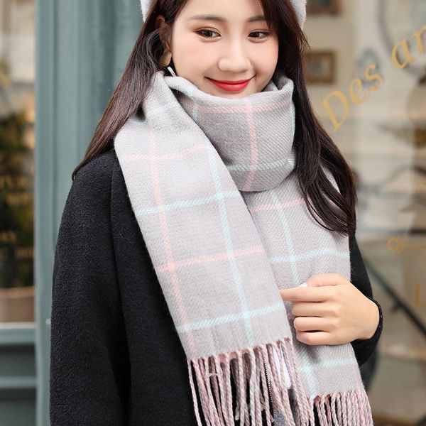 scarves plaid in the fall and winter of female extended warm shawl chaddar collar thickening double knitting scarf bufanda, Blue;gray
scarves plaid in the fall and winter of female extended warm shawl chaddar collar thickening double knitting scarf bufanda, Blue;gray