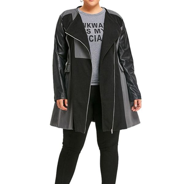 women's jackets trendy wool 2021 winter women woolen leather patchwork long coats jacket overcoat outwear warm clothes, Black;brown
women's jackets trendy wool 2021 winter women woolen leather patchwork long coats jacket overcoat outwear warm clothes, Black;brown