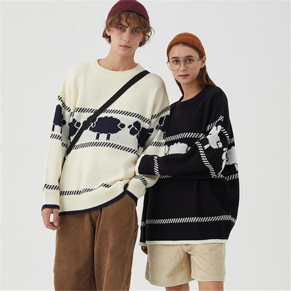 men's sweaters hip hop harajuku style loose couples goat printing round neck hedging sweater autumn winter male pullover, White;black
men's sweaters hip hop harajuku style loose couples goat printing round neck hedging sweater autumn winter male pullover, White;black