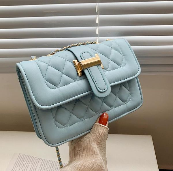 shoulder bags lingge chain female 2022 autumn fashion texture one-shoulder messenger bag