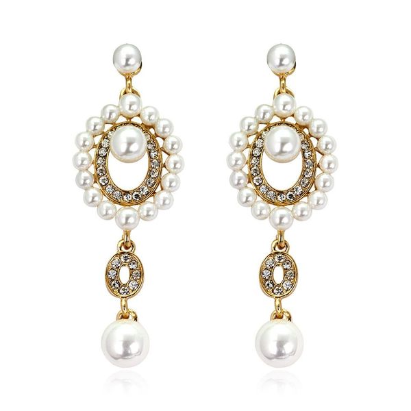 elegant simulated pearl bridal dangle earring for women vintage crystal hanging earrings wedding jewelry, Silver
elegant simulated pearl bridal dangle earring for women vintage crystal hanging earrings wedding jewelry, Silver